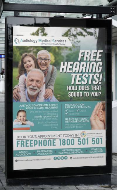 Audiology Medical Services Bus Stop Poster Mock Up